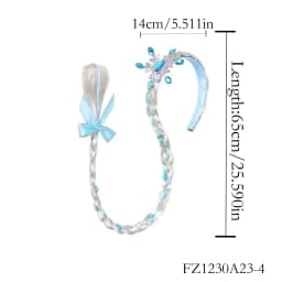 Princess Dress up Wigs, Princess Rapunzel Or Elsa Snowflake Long Braided Wig Headbands Adorn for Girls Costume Accessories
