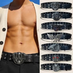 New Stylish Y2K Hollow PU Leather Fashion Punk Belt For Men Women-Trendy Accessory For Gift Giving,Neutral Waist Belts Plus Size