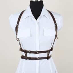 PU Women'S Chest Harness Belt, Punk Style PU Corset Belt, Black Harness Belt, Gothic Style PU Belt
