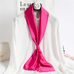 Red Solid Color Long Silk Scarf Female Hair Scarves Silk Satin Neck Scarf For Women 14*145CM Headbands Plain Bag Ribbon Lady