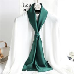 Red Solid Color Long Silk Scarf Female Hair Scarves Silk Satin Neck Scarf For Women 14*145CM Headbands Plain Bag Ribbon Lady