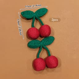 2 knitted red cherry sweet versatile hair clips suitable for daily hair accessories