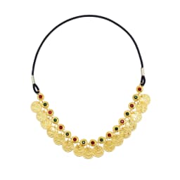 New Trendy Ethnic Style Rhinestone Forehead Chain Vintage Coin Tassel Headband Punk Style Gold Alloy Hair Accessory