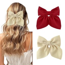 2/3/4/5pcs Girls Fashion Colors Short Bow Hair Clips, Soft Classic-Tailed Bow Hairpins, Vintage Metal Hair Clip Silk Headband, E