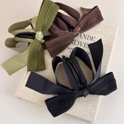 Autumn-Winter Melange~Retro Knit Bow Banana Clip for Women Large Size Anti-Slip High Ponytail Twist Hair Clip