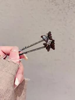 2Pcs/set Super Fairy Rhinestone Butterfly Hairpins Cute and Sweet Women's Bangs Side Clip Korean Style Hair Clip Headdress