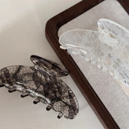 Fashion Lace Pattern Claw Clip for Women Sexy Back Head Texture Mature Half Tie Hair Shark Clip New Hair Accessories Gifts