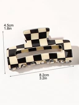 2Pcs Black Orange Checkered Hair Claw Clips Medium Jaw Clip Y2K Hair Barrettes for Women Strong Hold Hair Clamp Hair Accessories
