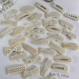 10/20Pcs Fashionable and Elegant Pearl Hair Clips Side Clips Hairpins Women's Hair Accessories Suitable for Daily Wear, Versatile for Parties and Proms [Random Mix]