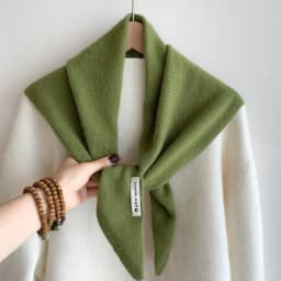 100% Wool Women's Knitted Triangle Scarf Shawl Warmth for Autumn and Winter Multifunctional All - Match Small Scarf for Ladies