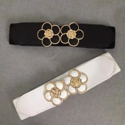 Women Female Ladies Corset Stretch Waistband Wide Waist Wide Belt Flower Belts Elastic Belts Flower Belts