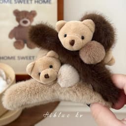 1pc Cute little bear claw clip autumn and winter plush hair clip, ponytail, shark clip headband accessory