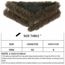 Vintage PU Leather Leather Fur Belt Spicy Girl Punk Belt Retro Korean Style Y2K Waistband Female/Girls
