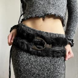 Vintage PU Leather Leather Fur Belt Spicy Girl Punk Belt Retro Korean Style Y2K Waistband Female/Girls