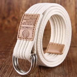 New men's and women's Korean version 16 color double loop buckle canvas belt 43 inch casual pants canvas belt youth pants belt