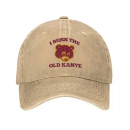 I Miss The Old Kanye West Baseball Cap College Dropout Bear Distressed Washed Hats Cap Outdoor Running Golf Gift Snapback Cap