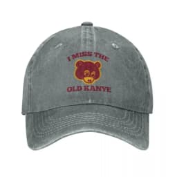 I Miss The Old Kanye West Baseball Cap College Dropout Bear Distressed Washed Hats Cap Outdoor Running Golf Gift Snapback Cap
