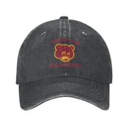 I Miss The Old Kanye West Baseball Cap College Dropout Bear Distressed Washed Hats Cap Outdoor Running Golf Gift Snapback Cap