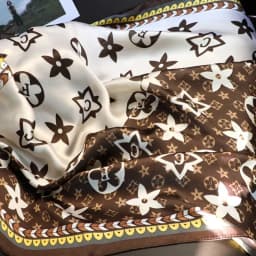 90X90cm 2025 New Women Luxury Print Satin Silk Scarves Square Scarf Hijab Neckerchief Female Hair Ribbon Headband Wrap Bandana