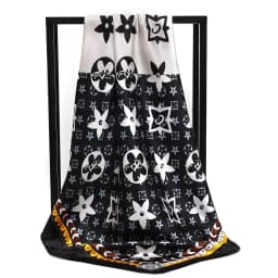 90X90cm 2025 New Women Luxury Print Satin Silk Scarves Square Scarf Hijab Neckerchief Female Hair Ribbon Headband Wrap Bandana