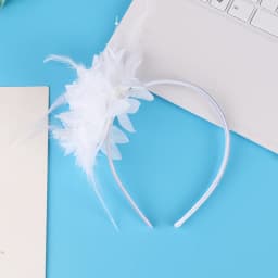 1Pcs Women Fascinator Hat Headband Flower Feather Mesh Yarn Cocktail Party Wedding Hair Accessories Head Decoration