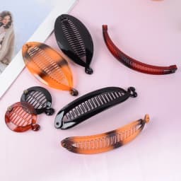 12-Piece Set of Fashionable and Versatile Leopard Print Shiny Banana Clips and Fish-Shaped Hair Clips, Suitable for Ponytails and Curly Hair, Casual Women's Hair Accessories for Parties, Balls, Formal Wear, and Outings