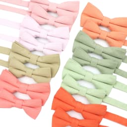 Pink Orange Sage Green Solid Color Bowtie Set For Men Women Boy Girl Classic Cute Parent-Child Daily Wear Cravat Gift Accessory