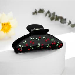 1pc Cherry Hair Clip, Rhinestone, Sweet Temperament, Retro, Light Luxury, Braided Hair, Shark Clip, Small Fresh Hair Accessory