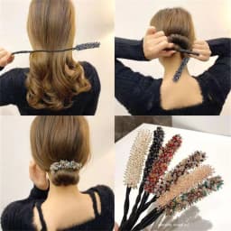 Crystal hair bun maker, braiding and styling tool, lazy twisting hair bun, bun hair stick, fluffy flower bun hair accessory