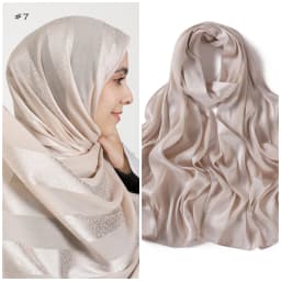 Elegant Muslim Hijab Women Bohemian Soft Satin Islam Ramadan Hijabs Foulard Femme Shawl Wrap Scarf Headscarf Bufanda Headband