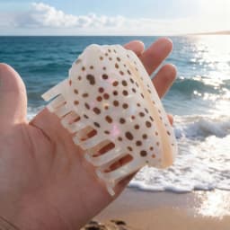 1 piece personalised Hebrew Cone Shell and a Textile Cone shell hair claw for Hawaii sumer holiday