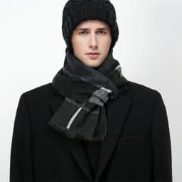 Luxury Winter Man Scarf Plaid Shawl Warm Autumn Cashmere Handkerchief Soft Outdoor Muffler Bufanda Solid Man Scarf 2025