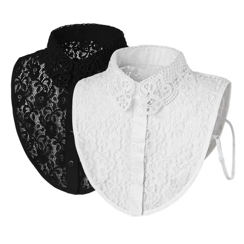 Fashion Lace Fake Collar Women Girls Detachable False Collar DIY Adjust Clothes Lapel Half Shirt Shawl Wrap Decoration