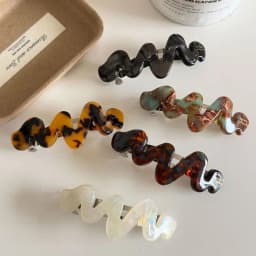 1pc Korean Style France Gold Label Irregular Curve High-end Spring Clip Ponytail Hair Clip