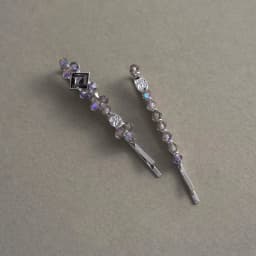 2Pcs/set Exquisite Crystal Rhinestone Geometric Hairpin Simple Women's Forehead Bangs Clip One-word Side Clip Hair Accessories