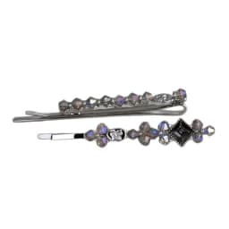 2Pcs/set Exquisite Crystal Rhinestone Geometric Hairpin Simple Women's Forehead Bangs Clip One-word Side Clip Hair Accessories