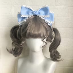 Women's Cute Hair Clips Blue Lolita Accessories Lolita Big Bow Headwear Black Hair Accessory Lolita Hair Clip Girls Cute Items