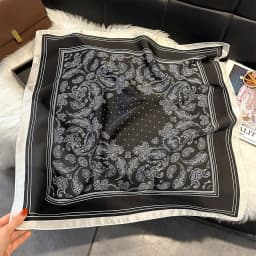 Women 70*70cm Square Silk Scarf/scarves Luxury Wrap 2025 Hair Tie Band Bag Warp Soft Neckerchief Hijab Headscarf Female Foulard