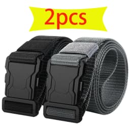 2-Pack Men's Belt for Outdoor Sports, Quick Release Symmetrical Buckle, Workwear Fashion Versatile Waist Belt