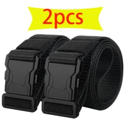 2-Pack Men's Belt for Outdoor Sports, Quick Release Symmetrical Buckle, Workwear Fashion Versatile Waist Belt