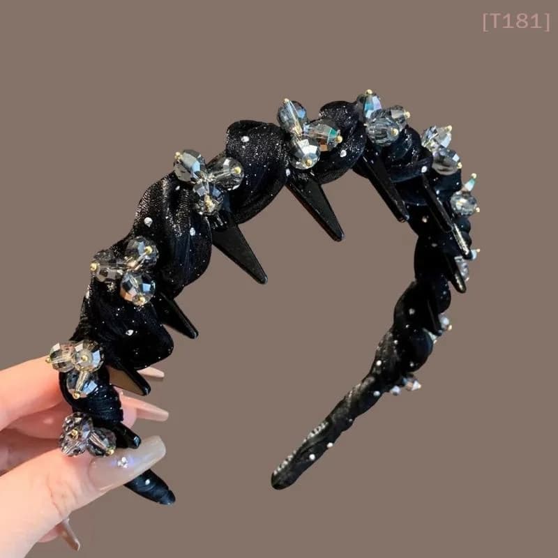 1Pcs Elegant Temperament Rhinestone Design Hairband For Women Daily Wear Headwear Non Slip Wash Face Headband Hair Accessories