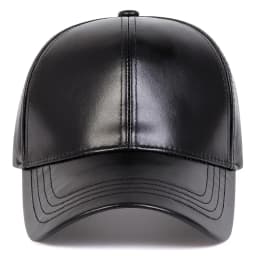 Unisex Solid Color PU Leather Baseball Caps Adjustable Casual Hats Spring and Autumn Outdoor Sunscreen Hat