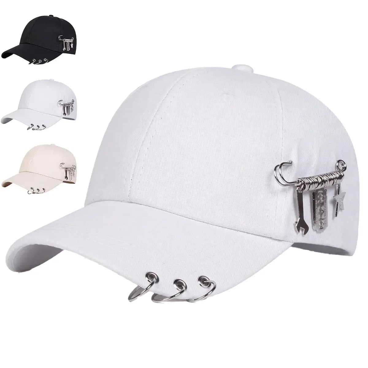 Unisex Personalized Iron Ring Baseball Caps Outdoor Adjustable Spring and Autumn Casual Sunscreen Hat