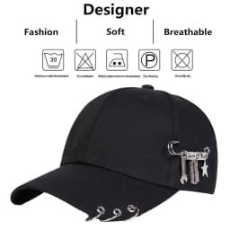 Unisex Personalized Iron Ring Baseball Caps Outdoor Adjustable Spring and Autumn Casual Sunscreen Hat