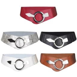 Fashion V-shaped Women Waist Belt Elastic Slimming Wide Belts PU Leather Versatile Waistband Dress Belt