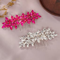 Sparkling Rhinestone Hair Comb Bridal Hairpin Wedding Hair Accessories for Women Bridesmaids Gift Silver Floral Headpiece