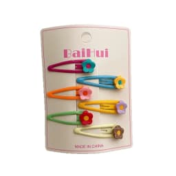 6Pcs Korean Children's Side Bb Clip Bangs Hairpin Sweet Girl Flower Hairpin New Cute Drip Candy Color