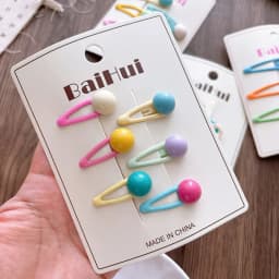6Pcs Korean Children's Side Bb Clip Bangs Hairpin Sweet Girl Flower Hairpin New Cute Drip Candy Color