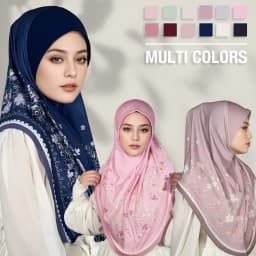 Breathable Eid Al-Fitr Long Floral Turban Cotton Adjustable Printed Arab Lady Headscarf Versatile Elastic Hijab Head Wrap Women