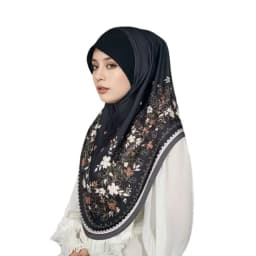 Breathable Eid Al-Fitr Long Floral Turban Cotton Adjustable Printed Arab Lady Headscarf Versatile Elastic Hijab Head Wrap Women